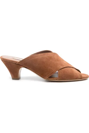 Casadei Mules de gamuza con tacón de 55mm