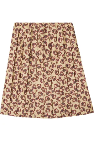 Burberry Falda midi de seda con estampado de cachemira