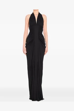 Saint Laurent Vestido largo con cuello halter