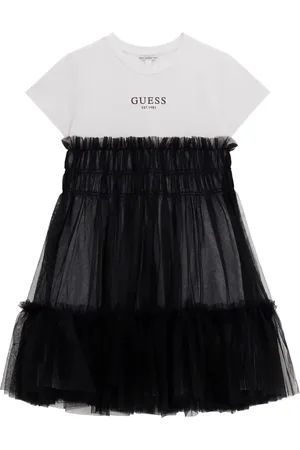 Guess Vestido estilo playera con capa de tul