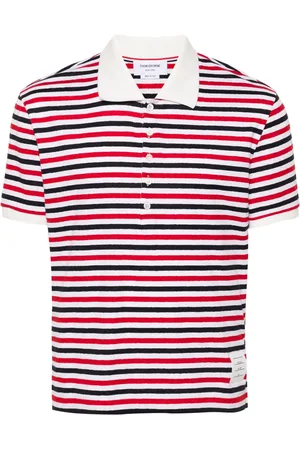 Thom Browne Playera tipo polo con rayas RWB