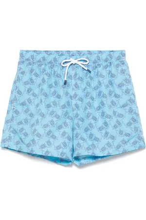 FEDELI Shorts de playa con tortugas estampadas