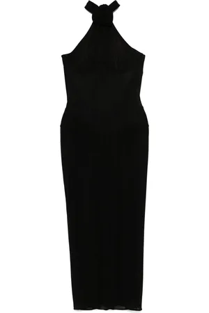 MAGDA BUTRYM Vestido midi traslúcido con cuello halter