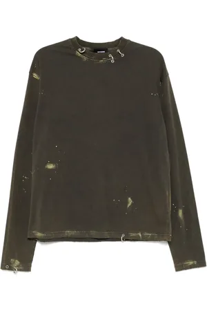 We11 Done Playera con efecto desgastado