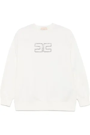 Elisabetta Franchi Sudadera con logo de cristal