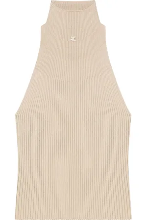 Courrèges Camiseta tejida de canalé