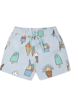 Stella McCartney Shorts de playa con estampado Ice Cream