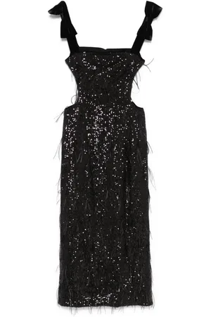 NISSA Vestido midi bordado con lentejuelas
