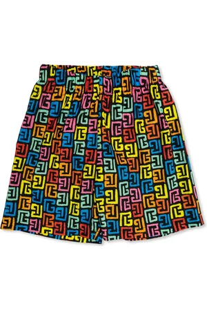 Balmain Shorts de playa con monograma estampado