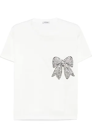 Parlor Playera con moño de cristal