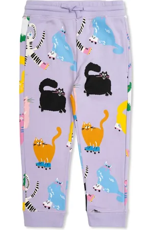 Stella McCartney Pantalones con gato estampado