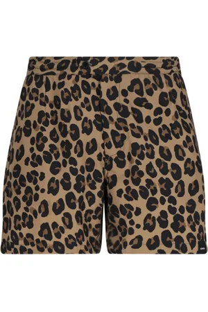 Aspesi Shorts de playa con estampado de leopardo