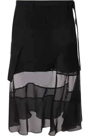 SACAI Falda midi con diseño asimétrico