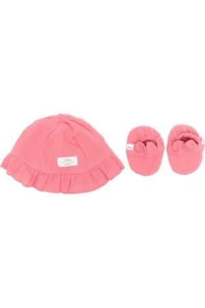 TEDDY & MINOU Set de gorro y zapatos de bebé con volantes