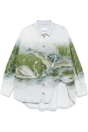 The Attico Camisa de mezclilla con estampado gráfico