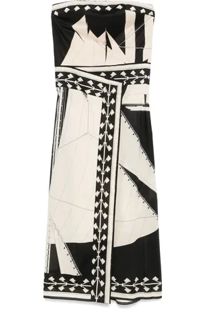 JOHANNA ORTIZ Vestido midi Sailboats Ponton Afternoon