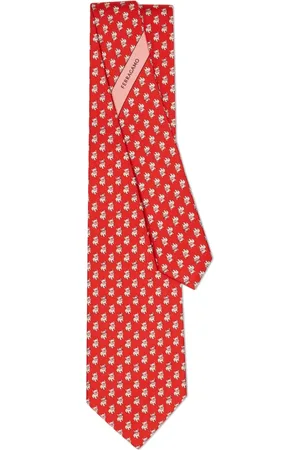 Salvatore Ferragamo Corbata de seda con estampado Bulldog