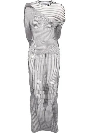 Jean Paul Gaultier Vestido largo con motivo de rayas
