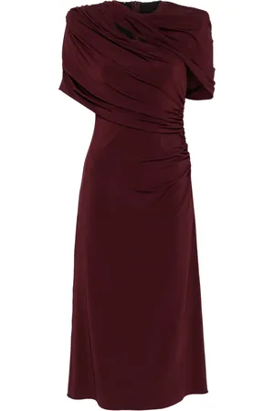 Stella McCartney Vestido midi con capa drapeada