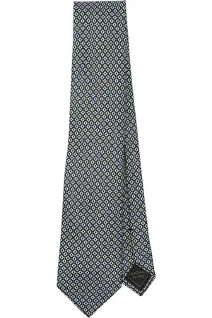 BRIONI Corbata con motivo geométrico