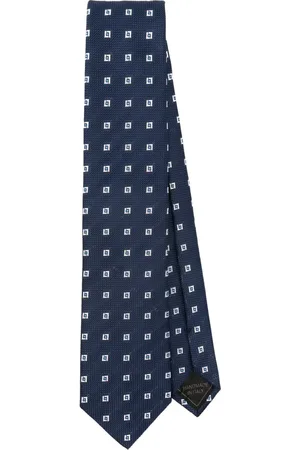 BRIONI Corbata con motivo geométrico