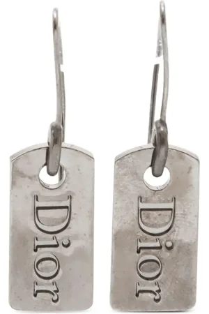 Dior Aretes con placa del logo 2000