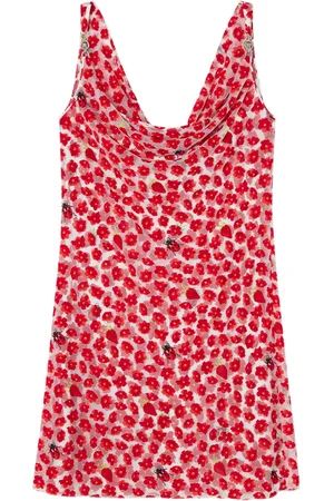 VERSACE Vestido corto con estampado Strawberry Garden Devore