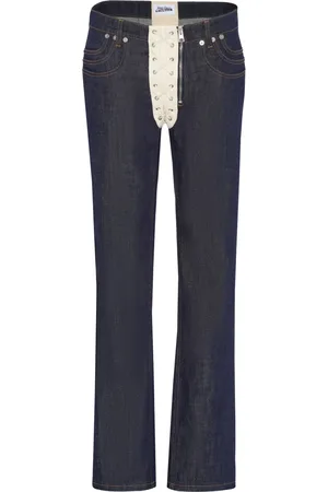 Jean Paul Gaultier Jeans con agujetas en contraste