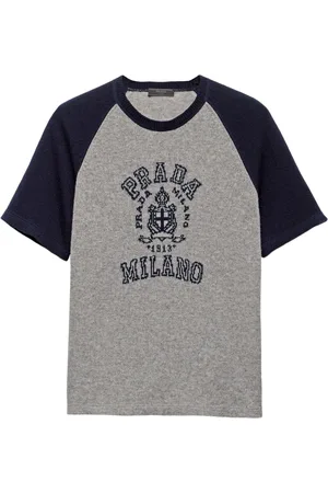 Prada Playera con logo en intarsia