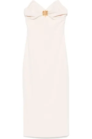Elisabetta Franchi Vestido midi de crepé con moño