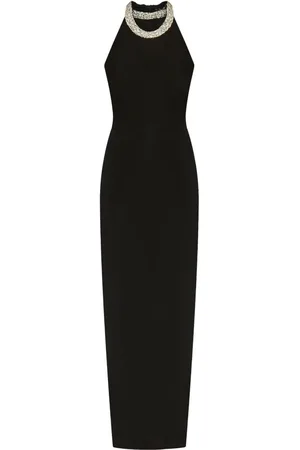 Balmain Vestido largo con detalles de cristal