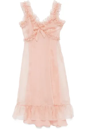 Alessandra Rich Vestido midi con detalle de volantes