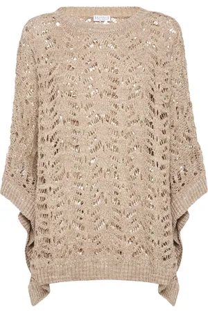 Brunello Cucinelli Poncho Foliage Lace