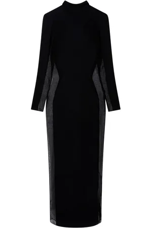 Stella McCartney Vestido largo con panel traslúcido