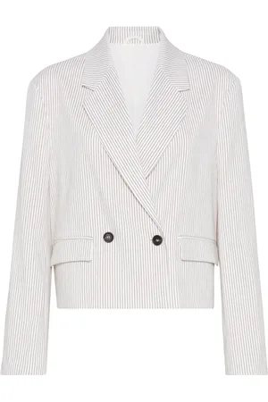 Brunello Cucinelli Blazer corto con cinturón