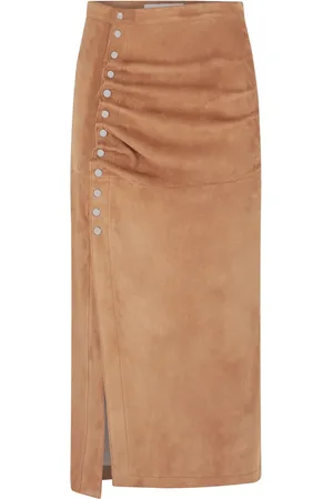Paco rabanne Falda midi de gamuza