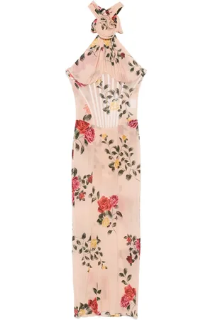 MAGDA BUTRYM Vestido midi con rosas estampadas