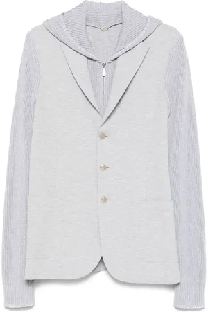 ELEVENTY Blazer con paneles tejidos