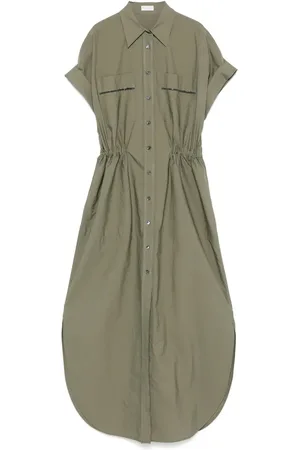 Brunello Cucinelli Vestido midi con diseño acampanado