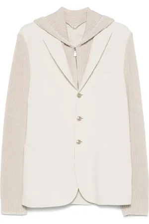 ELEVENTY Blazer con paneles tejidos