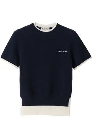 Miu Miu Playera con cuello redondo