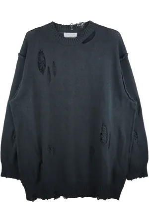 YOHJI YAMAMOTO Suéter con efecto envejecido