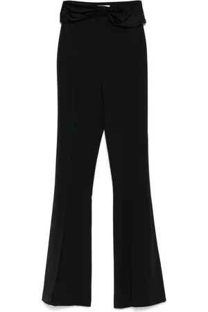 Elisabetta Franchi Pantalones de crepé con moño satinado