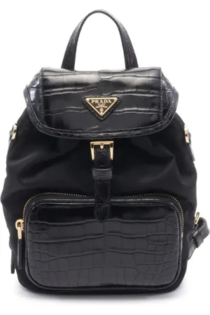 Prada Mochila con efecto de piel de cocodrilo 20