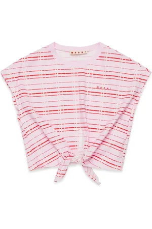 Marni Playera con motivo de cuadros y nudo