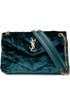 Saint Laurent Bolsa de hombro Small Crushed Velvet Monogram Loulou Puffer 2010-2024