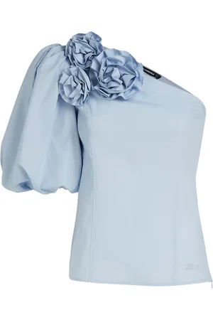 Karl Lagerfeld Blusa con hombro descubierto y aplique floral