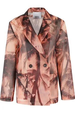 ERIKA CAVALLINI Blazer con palmeras estampadas