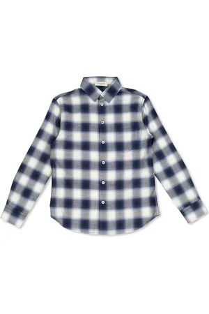 Golden Goose Camisa con cuadros estampados y logo