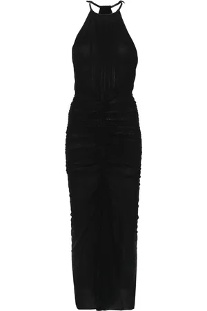 MUGLER Vestido largo con diseño fruncido